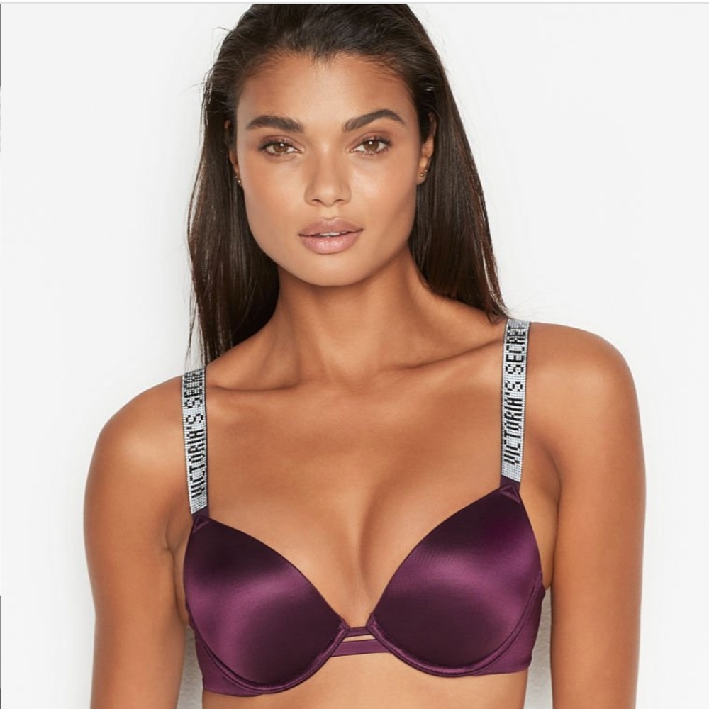 Victoria's Secret Push Up Satin Shine Crystal Bra